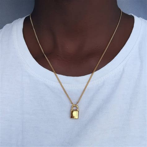 mens lock necklace